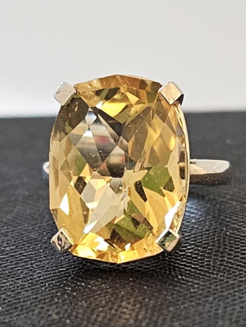 925 STERLING SILVER with Citrine Ring SZ 5 - Picture 3 of 6